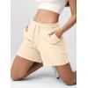 imageODODOS Womens Sweat Shorts 5quot Cotton French Terry High Waist Workout Casual Lounge Shorts with PocketsBeige