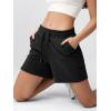 imageODODOS Womens Sweat Shorts 5quot Cotton French Terry High Waist Workout Casual Lounge Shorts with PocketsBlack