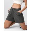 imageODODOS Womens Sweat Shorts 5quot Cotton French Terry High Waist Workout Casual Lounge Shorts with PocketsCharcoal