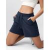 imageODODOS Womens Sweat Shorts 5quot Cotton French Terry High Waist Workout Casual Lounge Shorts with PocketsNavy