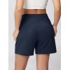 imageODODOS Womens Sweat Shorts 5quot Cotton French Terry High Waist Workout Casual Lounge Shorts with PocketsNavy