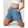 imageODODOS Womens Sweat Shorts 5quot Cotton French Terry High Waist Workout Casual Lounge Shorts with PocketsSteel Blue