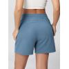 imageODODOS Womens Sweat Shorts 5quot Cotton French Terry High Waist Workout Casual Lounge Shorts with PocketsSteel Blue