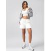 imageODODOS Womens Sweat Shorts 5quot Cotton French Terry High Waist Workout Casual Lounge Shorts with PocketsWhite