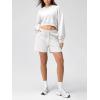 imageODODOS Womens Sweat Shorts 5quot Cotton French Terry High Waist Workout Casual Lounge Shorts with PocketsWhite Heather
