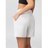 imageODODOS Womens Sweat Shorts 5quot Cotton French Terry High Waist Workout Casual Lounge Shorts with PocketsWhite Heather
