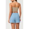 imageODODOS Womens Sweat Shorts Cotton French Terry Curved Hem Workout Casual Relaxed Lounge Shorts with PocketsAir Blue