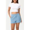 imageODODOS Womens Sweat Shorts Cotton French Terry Curved Hem Workout Casual Relaxed Lounge Shorts with PocketsAir Blue