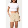 imageODODOS Womens Sweat Shorts Cotton French Terry Curved Hem Workout Casual Relaxed Lounge Shorts with PocketsBeige
