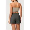 imageODODOS Womens Sweat Shorts Cotton French Terry Curved Hem Workout Casual Relaxed Lounge Shorts with PocketsCharcoal