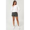imageODODOS Womens Sweat Shorts Cotton French Terry Curved Hem Workout Casual Relaxed Lounge Shorts with PocketsCharcoal