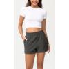 imageODODOS Womens Sweat Shorts Cotton French Terry Curved Hem Workout Casual Relaxed Lounge Shorts with PocketsCharcoal