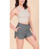 imageODODOS Womens Sweat Shorts Cotton French Terry Curved Hem Workout Casual Relaxed Lounge Shorts with PocketsCharcoal Heather