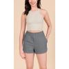 imageODODOS Womens Sweat Shorts Cotton French Terry Curved Hem Workout Casual Relaxed Lounge Shorts with PocketsCharcoal Heather