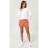 imageODODOS Womens Sweat Shorts Cotton French Terry Curved Hem Workout Casual Relaxed Lounge Shorts with PocketsDusted Clay