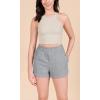 imageODODOS Womens Sweat Shorts Cotton French Terry Curved Hem Workout Casual Relaxed Lounge Shorts with PocketsGrey Heather