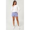 imageODODOS Womens Sweat Shorts Cotton French Terry Curved Hem Workout Casual Relaxed Lounge Shorts with PocketsJacaranda