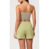 imageODODOS Womens Sweat Shorts Cotton French Terry Curved Hem Workout Casual Relaxed Lounge Shorts with PocketsMoss Green