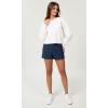 imageODODOS Womens Sweat Shorts Cotton French Terry Curved Hem Workout Casual Relaxed Lounge Shorts with PocketsNavy