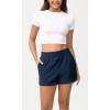 imageODODOS Womens Sweat Shorts Cotton French Terry Curved Hem Workout Casual Relaxed Lounge Shorts with PocketsNavy
