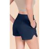 imageODODOS Womens Sweat Shorts Cotton French Terry Curved Hem Workout Casual Relaxed Lounge Shorts with PocketsNavy