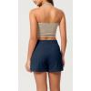 imageODODOS Womens Sweat Shorts Cotton French Terry Curved Hem Workout Casual Relaxed Lounge Shorts with PocketsNavy