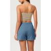 imageODODOS Womens Sweat Shorts Cotton French Terry Curved Hem Workout Casual Relaxed Lounge Shorts with PocketsSteel Blue
