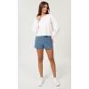 imageODODOS Womens Sweat Shorts Cotton French Terry Curved Hem Workout Casual Relaxed Lounge Shorts with PocketsSteel Blue