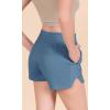 imageODODOS Womens Sweat Shorts Cotton French Terry Curved Hem Workout Casual Relaxed Lounge Shorts with PocketsSteel Blue