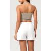 imageODODOS Womens Sweat Shorts Cotton French Terry Curved Hem Workout Casual Relaxed Lounge Shorts with PocketsWhite