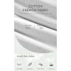imageODODOS Womens Sweat Shorts Cotton French Terry Curved Hem Workout Casual Relaxed Lounge Shorts with PocketsWhite Heather