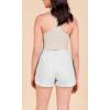 imageODODOS Womens Sweat Shorts Cotton French Terry Curved Hem Workout Casual Relaxed Lounge Shorts with PocketsWhite Heather