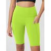imageODODOS Womens Tummy Control Yoga Shorts 20 with Pockets High Waist Athletic Workout Shorts5quot  8quot  10quot InseamNeon Green Yellow