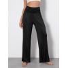 imageODODOS Womens Wide Leg Palazzo Lounge Pants with Pockets Light Weight Loose Comfy Casual Pajama Pants262830quot32quot InseamBlackno Pocket