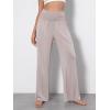 imageODODOS Womens Wide Leg Palazzo Lounge Pants with Pockets Light Weight Loose Comfy Casual Pajama Pants262830quot32quot InseamLight Beigeno Pocket