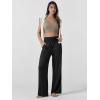imageODODOS Womens Wide Leg Palazzo Lounge Pants with Pockets Light Weight Loose Comfy Casual Pajama Pants262830quot32quot InseamPure Black