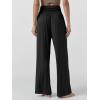 imageODODOS Womens Wide Leg Palazzo Lounge Pants with Pockets Light Weight Loose Comfy Casual Pajama Pants262830quot32quot InseamPure Black