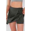 imageODODOS Wrap Skorts for Women Builtin Shorts High Waist Tennis Skirts with Pockets for Casual Athletic GolfCharcoal
