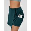 imageODODOS Wrap Skorts for Women Builtin Shorts High Waist Tennis Skirts with Pockets for Casual Athletic GolfForest Teal