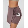 imageODODOS Wrap Skorts for Women Builtin Shorts High Waist Tennis Skirts with Pockets for Casual Athletic GolfPurple Taupe