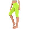 imageODODOS Womens High Waisted Yoga Capris with Pockets Tummy Control Non See Through Workout Athletic Running Capri LeggingsNeon Green Yellow