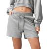 imageODODOS Womens Sweat Shorts 5quot Cotton French Terry High Waist Workout Casual Lounge Shorts with PocketsGrey Heather