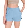 imageODODOS Womens Sweat Shorts Cotton French Terry Curved Hem Workout Casual Relaxed Lounge Shorts with PocketsAir Blue