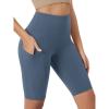 imageODODOS Womens Tummy Control Yoga Shorts 20 with Pockets High Waist Athletic Workout Shorts5quot  8quot  10quot InseamInkblue