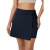 imageODODOS Wrap Skorts for Women Builtin Shorts High Waist Tennis Skirts with Pockets for Casual Athletic GolfDeep Navy