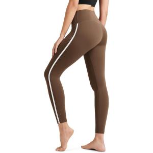 imageODODOS ODCLOUD Buttery Soft Lounge Yoga Leggings for Women 23quot  25quot 28quot High Waist Yoga PantsPiping Brunette