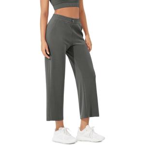 imageODODOS Womens Modal Soft Wide Leg Pants with Pockets Adjustable Shockcord High Waist Casual Lounge Pants272931quot InseamCharcoal Grey