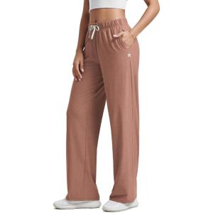 imageODODOS Womens Straight Leg Pants Ultra Soft Stratum Tech Relaxed Casual Pajama Lounge Pants with Pockets29 InseamTamarind Heather
