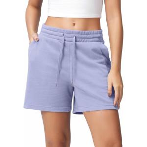 imageODODOS Womens Sweat Shorts 5quot Cotton French Terry High Waist Workout Casual Lounge Shorts with PocketsJacaranda