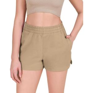imageODODOS Womens Sweat Shorts Cotton French Terry Curved Hem Workout Casual Relaxed Lounge Shorts with PocketsIncense